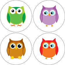 Colorful Owls Chart Seals