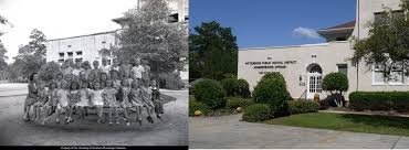 Two Pictures Of The Same Building Camp School Hpsd Central Office With Several Decades Between Them Camp School Then And Now T Pictures Historical Building