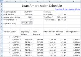 excel template amortization schedule loan printable