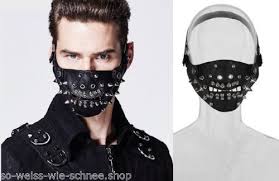 Punk Rave Unisex Steampunk Maske Hannibal Kunst Leder Mundschutz Pu Gothic S160 Maski Kozha Hellouin