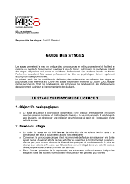 Une demande de stage doit être faite comme une demande d'emploi en joignant un courrier une formation en bts comprend en effet plusieurs périodes obligatoires de stage professionnel. Guide Des Stages Ufr De Psychologie