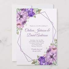 Ultra Violet Purple Pink Floral Geometric Wedding Announcement Zazzle Com Geometric Bridal Shower Geometric Wedding Invitation Geometric Wedding
