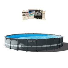 Intex 24 Ft X 24 Ft X 52 In Round Above Ground Pool Lowes Com In 2020 In Ground Pools Above Ground Pool Round Above Ground Pool