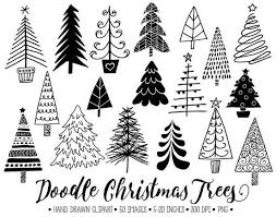 Black And White Christmas Trees Clipart Doodle Christmas Tree Clip Art Hand Drawn Christmas Tree Etsy Christmas Tree Clipart Christmas Tree Drawing How To Draw Hands