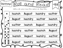 Learn about diphthongs with these explanations, video and exercises. Roll And Read Diphthongs Worksheets 10 Pages Kindergarten 1st Grade Ela