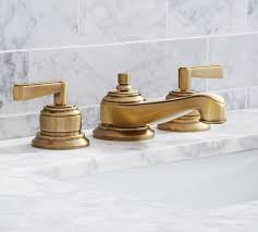 Covington Lever Handle Widespread Bathroom Faucet Antique Brass Finish Pottery Barn Bathroom Faucets Widespread Bathroom Faucet Faucet