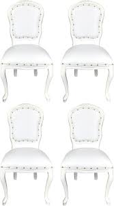 Shop round back dining chairs at chairish, the design lover's marketplace for the best vintage and used furniture, decor and art. Casa Padrino Luxury Baroque Dining Room Set White White 55 X 54 X H 103 Cm 4 Handmade Dining Chairs With Faux Leather Baroque Dining Room Furniture