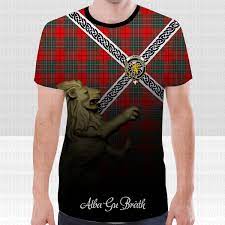 Cumming Tartan Crest Celtic Scotland Lion T-Shirt - Your Tartan