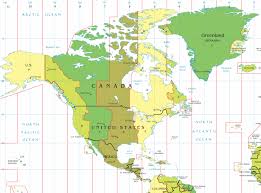 Tutorial para hacer ejercicios sobre los husos horarios solares. Norteamerica Mapa De Husos Horarios