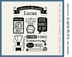 Free Free 198 Free Printable Birth Baby Stats Svg Free SVG PNG EPS DXF File