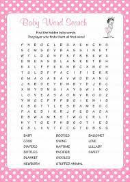 Baby Word Search Printable Download Pink Polka Baby Shower Game B23001 In 2021 Rain Baby Showers Red Baby Shower Baby Words