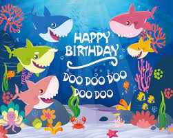 Wallpaper baby shark happy birthday. Baby Shark Birthday Decorations Cute Shark Backdrop Baby Shark Happy Birthday Doo Doo Doo 1500x1200 Wallpaper Teahub Io