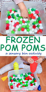 Frozen Pom Poms Happy Toddler Playtime Toddler Activities Toddler Sensory Fine Motor Skills Activities
