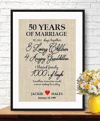 A 50 year old long association commands something equally special. Boston Creative Company Rememberable Gift For 50th Wedding Anniversary 50th Anniversary Gifts 50 Years Of Marriage Burlap Wall Art Customized Burlap 014 Buy Online In Portugal At Desertcart Pt Productid 29888630