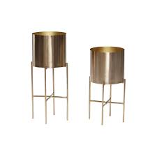 Goldener Blumentopf Mit Gestell 2er Set Hubsch Interior Hubsch Interior Blumentopf Ubertopf
