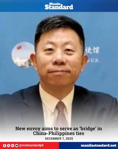 China's new ambassador to the Philippines Jing Quan arrived in Manila on Saturday, December 6, and was greeted by officials from the Philippines' Department of Foreign Affairs (DFA) and diplomats, according to