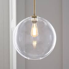 Sculptural Glass Globe Pendant Large Globe Clear Shade Brass Canopy Glass Globe Pendant Light Globe Pendant Light Glass Globe Pendant