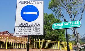 Jalan sehala ini biar berlainan arahnya tetap disitu juga destinasinya. One Way Traffic Enforced At Taman Gottlieb During Rush Hour Congestion Buletin Mutiara
