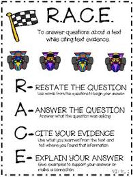 Anchor Chart For Teaching Race Restate Answer Cite Evidence And Explain