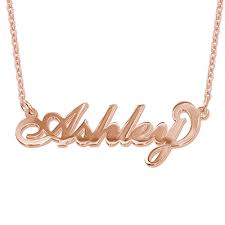18ct rose gold plated silver name
