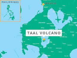 Reference map:taal vocano danger zones based on 2007 census of population, Philippinnes Taal Volcano Eruption Shelterbox