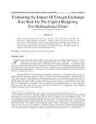 This currency rates table lets you compare an amount in south african rand to all other currencies. Pdf Evaluating The Impact Of Foreign Exchange Rate Risk On The Capital Budgeting For Multinational Firms