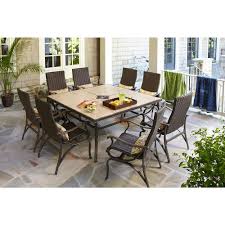 Patio dining set home depot canada. Hampton Bay Pembrey 9 Piece Patio Dining Set The Home Depot Canada
