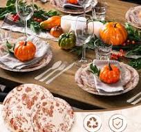 Amazon.com: Sliner 350 Pcs Thanksgiving Oval Paper Plates ...