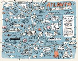 Mike Lowery Shares His Favorite Spots In Atlanta Lilla Rogers Atlanta Map Atlanta Travel Illustrated Map