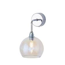 Most of the designer lights makers have an enormous collection of stylish, fashionable and fun looking glass wall lighting. Modern Silver Wall Light With Iridescent Mother Of Pearl Glass Shade