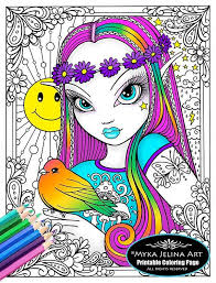 Myka Jelina Artist Fairy Artwork Coloring Pages Line Art