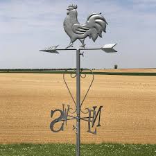 Nous créons pour votre jardin de la décoration. Girouette Coq A Vent De Jardin Tuteur Pic Porte Plante Grise