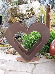 Herz Aus Metall Holz Regal Edel Rost Garten Terrasse Toll Original Ebay Terrassen Deko Holzgitter Dekoration