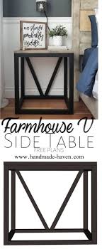Diy Farmhouse V Side Table Diy Side Table Side Tables Bedroom Side Table Decor