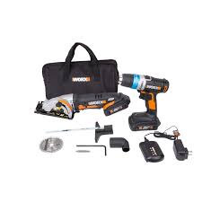 Worx Wx949l Ai Drill And Worxsaw Combo Kit 94 49 In 2020 Combo Kit Drill Cordless Drill