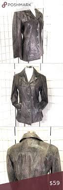 Liz Claiborne Leather Jacket Snake Skin Pattern Clothes Design Beige Leather Jacket Pink Suede Jacket