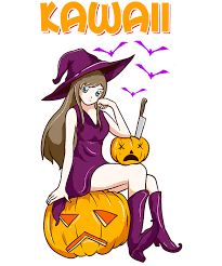 Kawaii Girl Halloween Anime Witch Waifu Round Beach Towel For Sale By The Perfect Presents Black witch hat png clipart. kawaii girl halloween anime witch waifu round beach towel