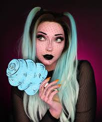 cotton candy pop art ✨🍬 ⠀⠀⠀⠀⠀⠀⠀⠀⠀ Products used: @mehronmakeup CreamBlend  stick (pastel pink, pink) & Paradise Paint AQ (black) @blackmooncosmetics  liquid lipstick (sleepwalker) & Leo lashes ⠀⠀⠀⠀⠀⠀⠀⠀⠀ #popart #popartmakeup  ...