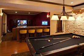 What should i put on the wall in my billiard room? Movie Room Bar And Billiards Room Traditional Basement Dc Metro By Home Equity Builders Houzz