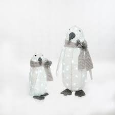 Holiday Living 2 Pack 32 In Penguin Sculpture With Clear Led Lights Lowes Com Dog Sculpture Incandescent Lights Incandescent