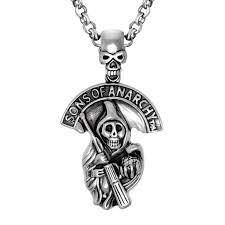 Sons Of Anarchy Fear The Reaper Necklace Necklace Halloween Jewelry Men Necklace