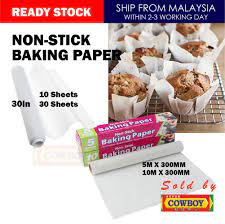 Untuk bungkus nasi dan sangat praktis untuk digunakan acara potlak, camping dll karena setelah makan. Non Stick Baking Paper Baking Paper Kertas Minyak Parchment Paper Baking 10 30 Sheets 5 Meters 10 Meters Shopee Malaysia