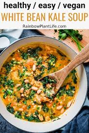 Creamy White Bean Soup With Kale And Gremolata Rainbow Plant Life Recipe White Bean Soup White Beans Bean Soup