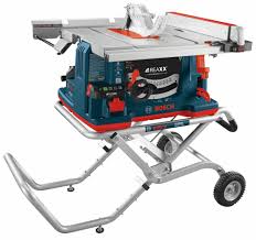 10 Inch Reaxx Jobsite Table Saw With Gravity Rise Wheeled Stand Best Table Saw Jobsite Table Saw Table Saw