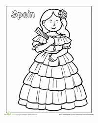 Multicultural Coloring Spain Worksheet Education Com Multicultural Activities Around The World Crafts For Kids Spain