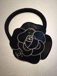 Chanel Vip Gift Camellia Flower Hair Tie Black Chanel Camellia Chanel Camellia Flower Camellia
