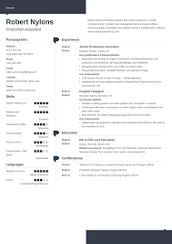 It assistants install, operate, and maintain computer networks and communication systems. Production Assistant Resume Example Template Modern Resume Examples Resume Job Resume Examples