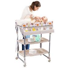 Multifunctional baby bathing table, newborn diaper changing station with sponge, nursery organizer for infant. Costway Baby Changing Table Cheap Buy Online