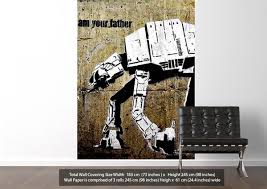 I've wondered for a long time how a misquote of the famous reveal in the empire strikes back crystalized in pop culture history rather than vader's actual line: Atat I Am Your Father Banksy Wallpaper Printed Wall Paper