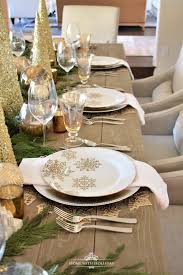 Gold And Silver Snowflake Christmas Table Setting Home With Holliday Dinner Table Setting Holiday Table Settings Christmas Table Set Up